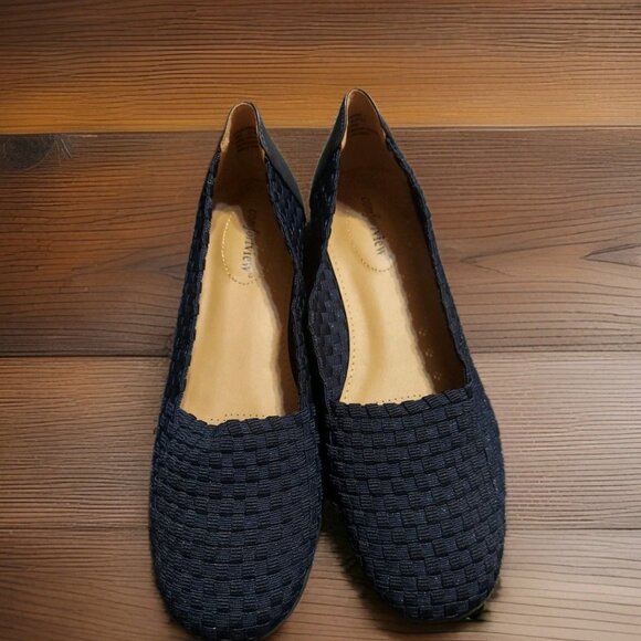 Comfortview Women's Bethany flats slip-On 10WW Navy Blue Casual Shoes Dress - Picture 1 of 10